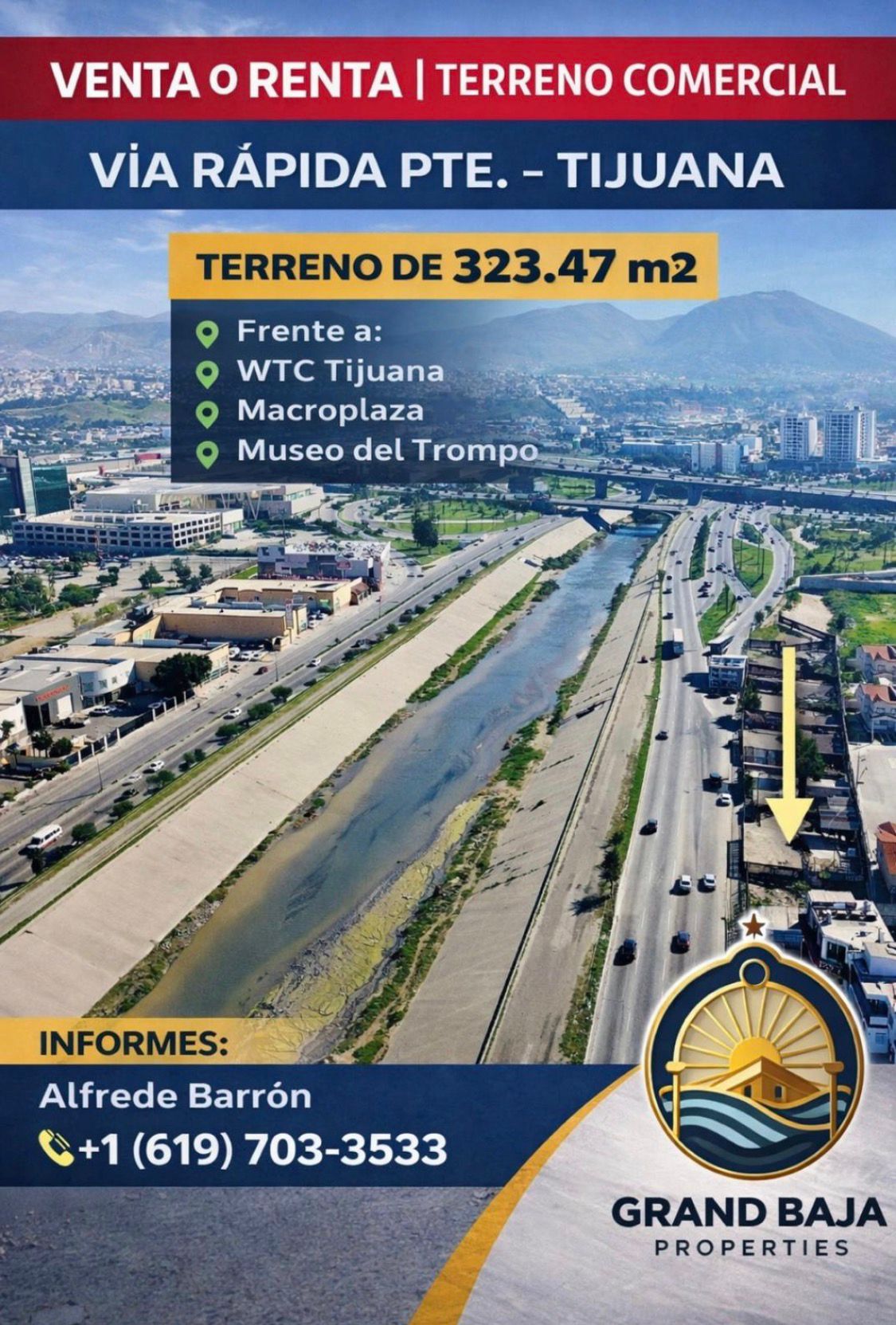 Perspectiva del lote comercial Vía Rápida 2